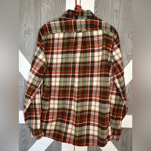 288. EDDIE BAUER Bristol Men's Flannel Shirt in Rust Plaid M - Picture 3 of 11